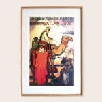 Artwork of Moroccan men riding camels