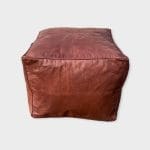 Dark brown pouf without pattern