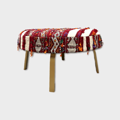 Grand pouf bohème fait main au design marocain