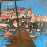 Moroccan art of boats in a harbor