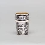 Moroccan beldi mug with black stripe pattern