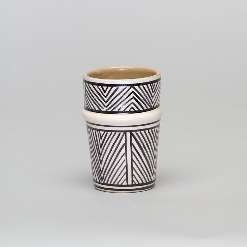 Tibladin Beldi Krus Etnique Chic 800x800 1.jpg Moroccan beldi mug with black stripe pattern
