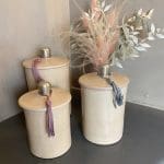 Marokkaanse handgemaakte stucpotten in beige