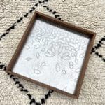 Plateau marocain fait main en bois de noyer et inox