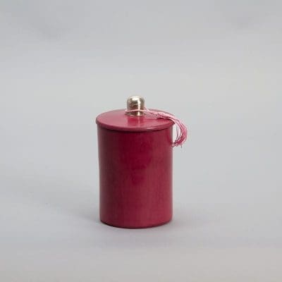 Rund marokkansk krukke i bordeaux