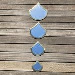 Moroccan handmade drop-shaped mirrors with gold edges in four different sizes