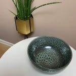 Moroccan stoneware bowl in green marbre