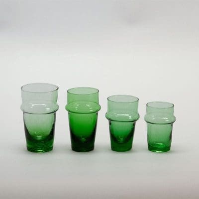 Verres beldi marocains en quatre tailles différentes