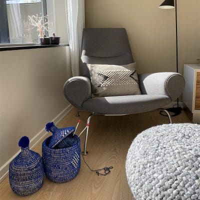 Marokkanske håndlavede kurve i blå