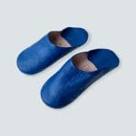 Moroccan handmade slippers in blue