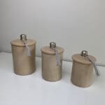 Marokkaanse handgemaakte stucpotten in beige