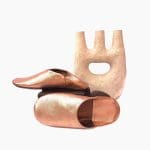 rose metallic slippers
