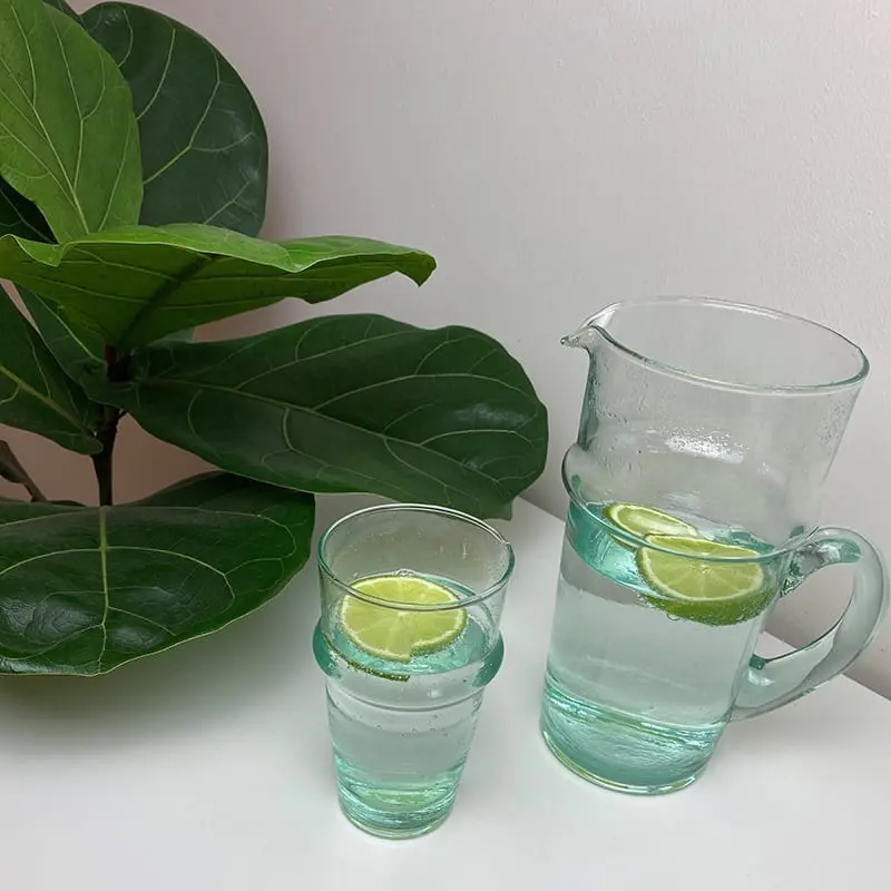 Tibladin Marockansk Beldiglas Och Beldi Kanna Beldi glas och glaskanna