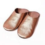 rose metallic slippers
