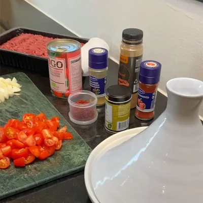 Marokkanische Tajine-Kefta-Zutaten von Tibladine Zutaten für Tajine