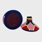 Panier berbère FLEUR motif losange rose