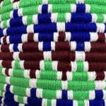 Berber basket in green, blue and brown colours