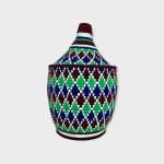 Berber basket in green, blue and brown colours