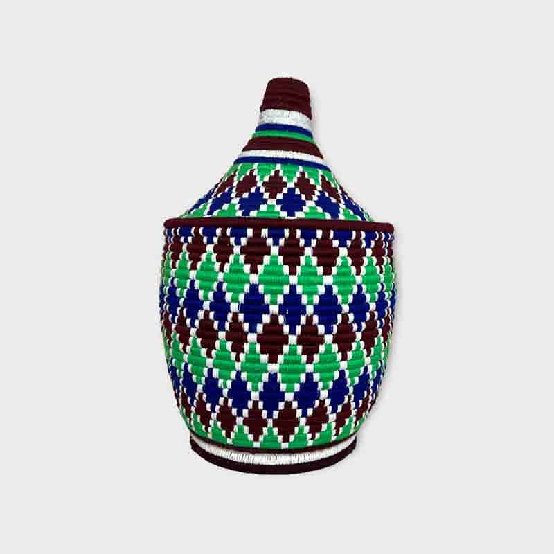 Leo Berber basket in green, blue and brown colours