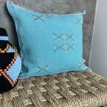 Kussenhoes van cactuszijde turquoise