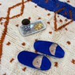 Suede deluxe slippers cobalt blue