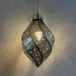 Marokkaanse metalen lamp twist in zilver metaal