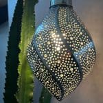 Marokkaanse metalen lamp twist in zilver metaal