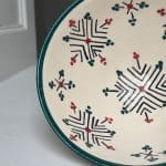 Marokkaanse kom 18 cm groen met rood patroon
