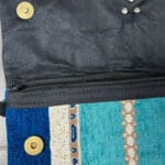 Handtas in blauwtinten DELPHINE van zachte veloursstof