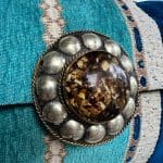 Handtas in blauwtinten DELPHINE van zachte veloursstof