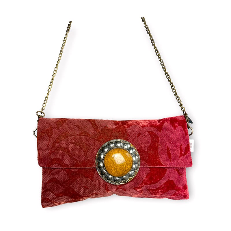 håndtaske-Florentine_1 Handtasche mit Kette in Bordeaux/Rosa FLORENTINE