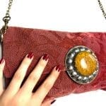 Handtasche mit Kette in Bordeaux/Rosa FLORENTINE