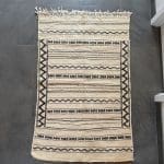 kelim tapijt zemmour_95x150 zwart/wit