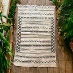 kelim tapijt zemmour_95x150 zwart/wit