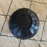 Marokkansk puf sort med sort syning