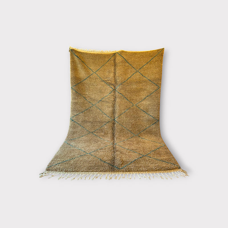 marokkansk-beni-Ouarain_Brun-m.-blå-mønster_AZEL_3 Marokkanischer Beni Ouarain_Braun mit blauem Muster_AZEL