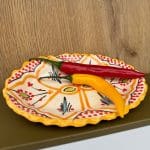 marokkansk keramik tallerken_oval med takket kant_gul