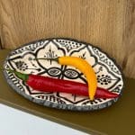 marokkansk keramik tallerken_oval med takket kant_sort