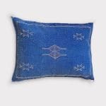 Cactus zijden kussen_blauw_motief_2