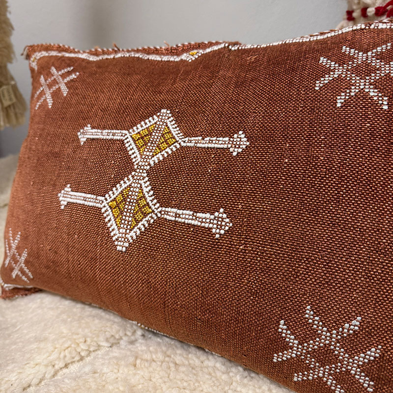 Kaktussilke pude_terracotta farver