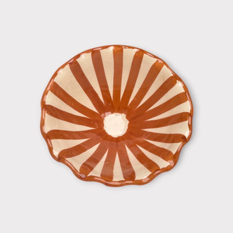 Marokkanische Keramikschale 12 cm_STRIPES_braun