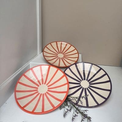 Marokkansk tallerken_26 cm_STRIPER_TRE FARGER