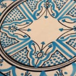 Moroccan plate 26 cm light blue