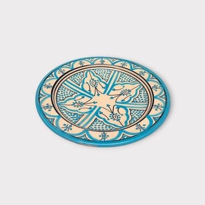 Marokkaans bord 26 cm lichtblauw