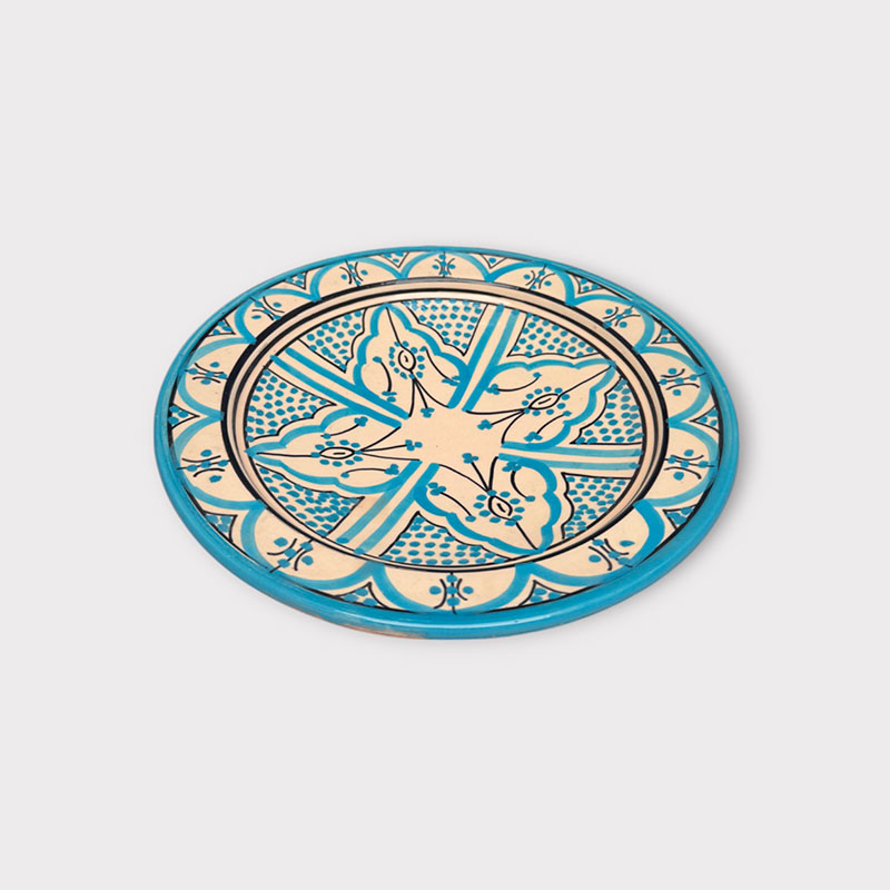 Marokkansk-tallerken_lyseblå2 Moroccan plate 26 cm light blue