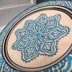 Moroccan plate 26 cm light blue
