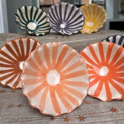 Marokkaanse keramische kom 12 cm_STRIPES_meerdere kleuren