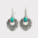 marokkanske øreringe sølv_Turkis_MAROC