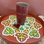painted wooden tray_TERRA in dusty terracotta and green colors