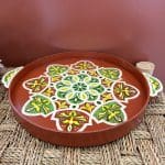 painted wooden tray_TERRA in dusty terracotta and green colors